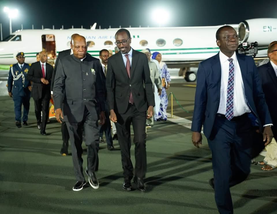 MFAEthiopia's tweet photo. The Vice President of the Federal Republic of Nigeria, Kashim Shettima, arrived in Addis Ababa this evening for a three-day working visit to Ethiopia.

Upon arrival at Addis Ababa Bole International Airport, Vice President Shettima was warmly received by Minister of Foreign Affairs Gedion Timothewos.

During his stay, Vice President Shettima and his delegation are expected to hold discussions with senior Ethiopian government officials and visit key institutions as part of an experience-sharing program.

The visit provides an opportunity for Ethiopia and Nigeria to exchange experiences and further strengthen bilateral cooperation.