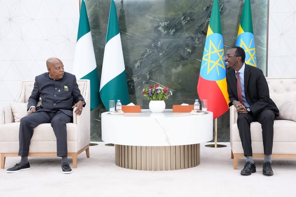 MFAEthiopia's tweet photo. The Vice President of the Federal Republic of Nigeria, Kashim Shettima, arrived in Addis Ababa this evening for a three-day working visit to Ethiopia.

Upon arrival at Addis Ababa Bole International Airport, Vice President Shettima was warmly received by Minister of Foreign Affairs Gedion Timothewos.

During his stay, Vice President Shettima and his delegation are expected to hold discussions with senior Ethiopian government officials and visit key institutions as part of an experience-sharing program.

The visit provides an opportunity for Ethiopia and Nigeria to exchange experiences and further strengthen bilateral cooperation.