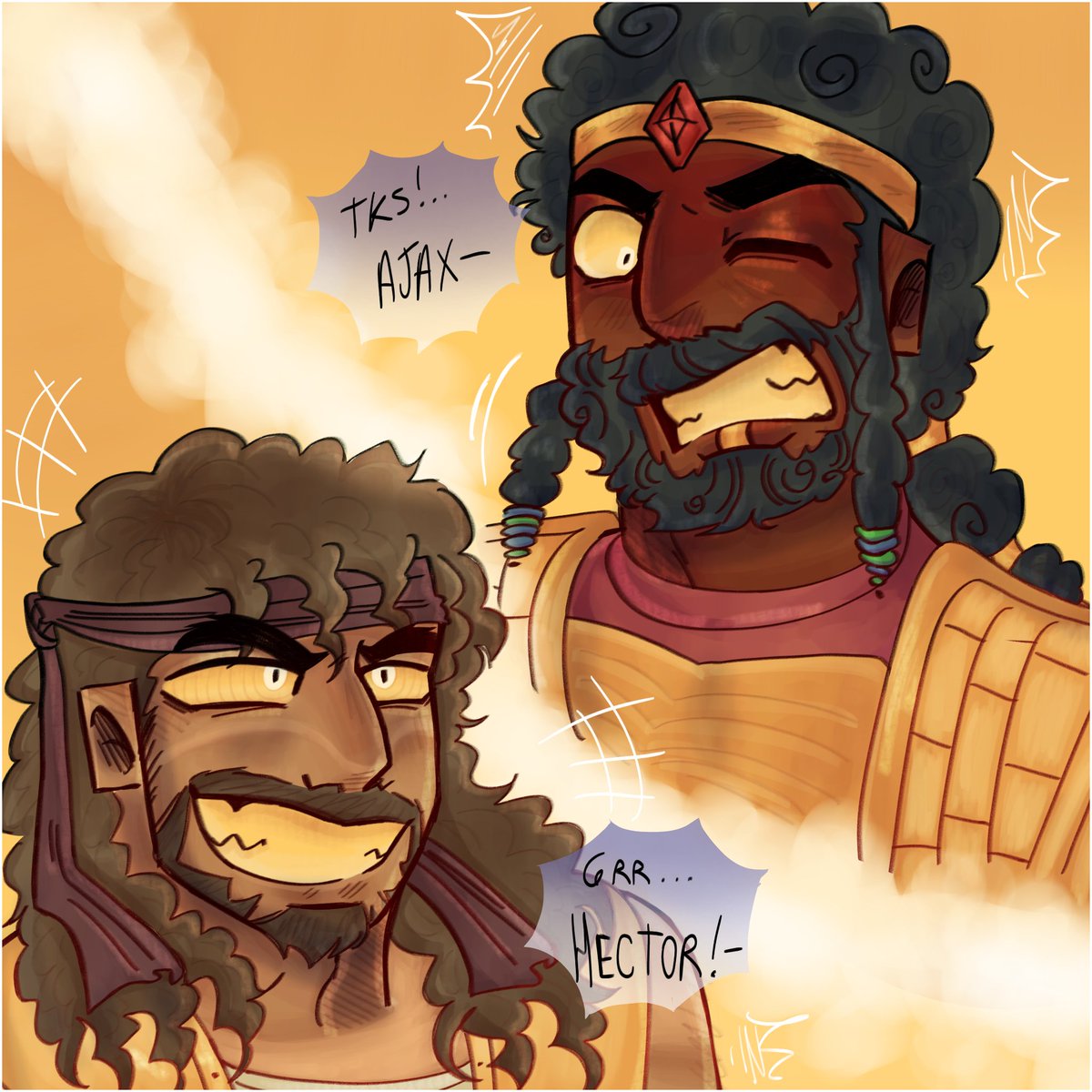 Z0_ologico's tweet photo. #theiliad ;;🏺;; — "Hector vs Ajax!!"
— No sé por qué hace 1 año que estuve pensando en ellos.
En la potencial amistad que nunca pasó.
En el respeto mutuo que se tuvieron al terminar empatados.
No sé,solo necesitaba dibujarlos. https://t.co/bH2oS7JxTn