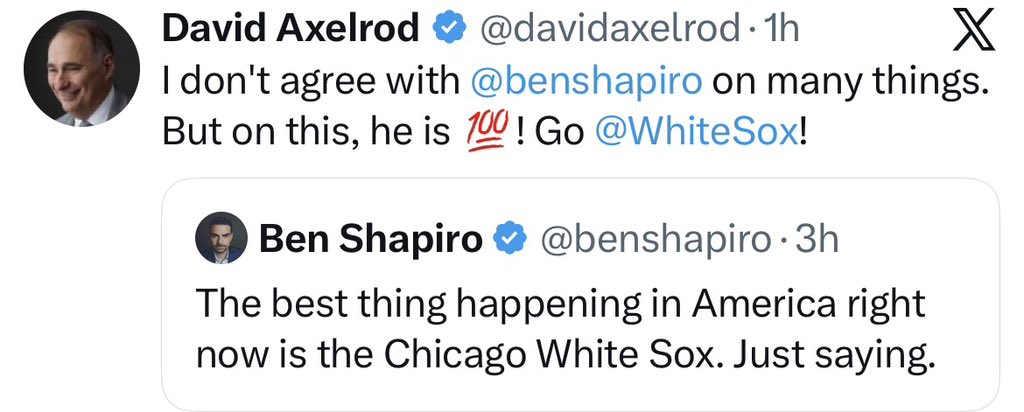 Mattheius2783's tweet photo. Never thought the  #WhiteSox would be the catalyst that finally brings our nation together.  

What a time to be alive. https://t.co/VasCCjk6pB