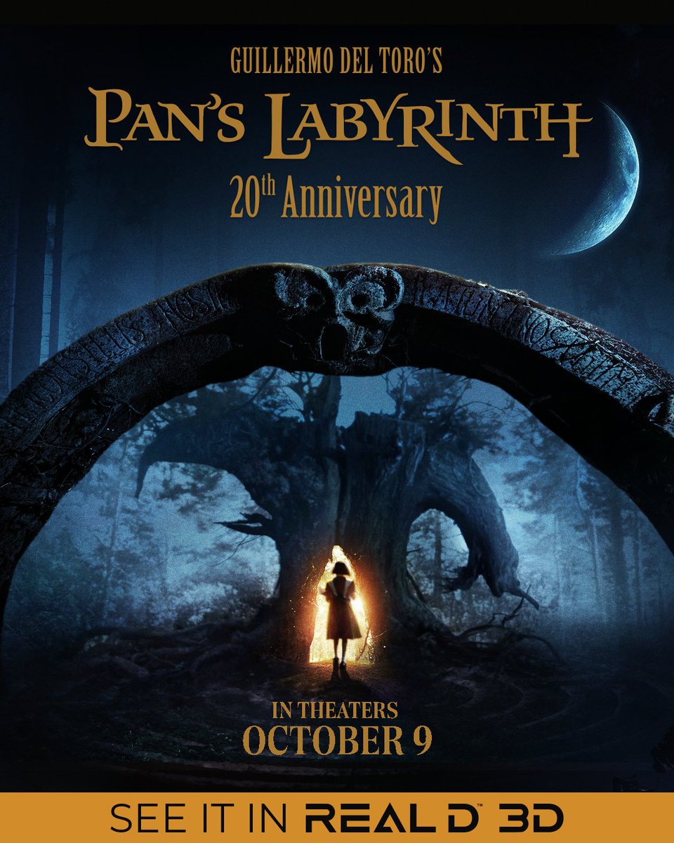 CineplexMovies's tweet photo. Guillermo del Toro's #PansLabyrinth returns to theatres in #RealD3D for its 20th anniversary. ✨

See it at select locations starting October 9.

Get tickets here 🎟️➡️ https://t.co/UgYMXdTnVu https://t.co/9LuZWaw99n