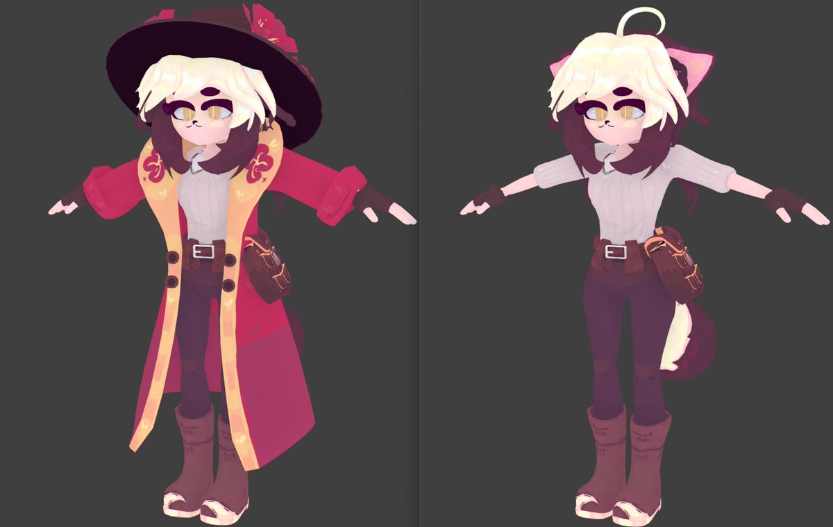 thedrayndev's tweet photo. Here’s the new model for the game's main character :'D
I’ve wanted to update her model for a long time, but I only just got around to it..

For comparison, here's Audrey’s previous model on the 2nd picture.. >.>

#GodotEngine #gamedev #indiedev #ermia https://t.co/j7q9Vd2Kdo
