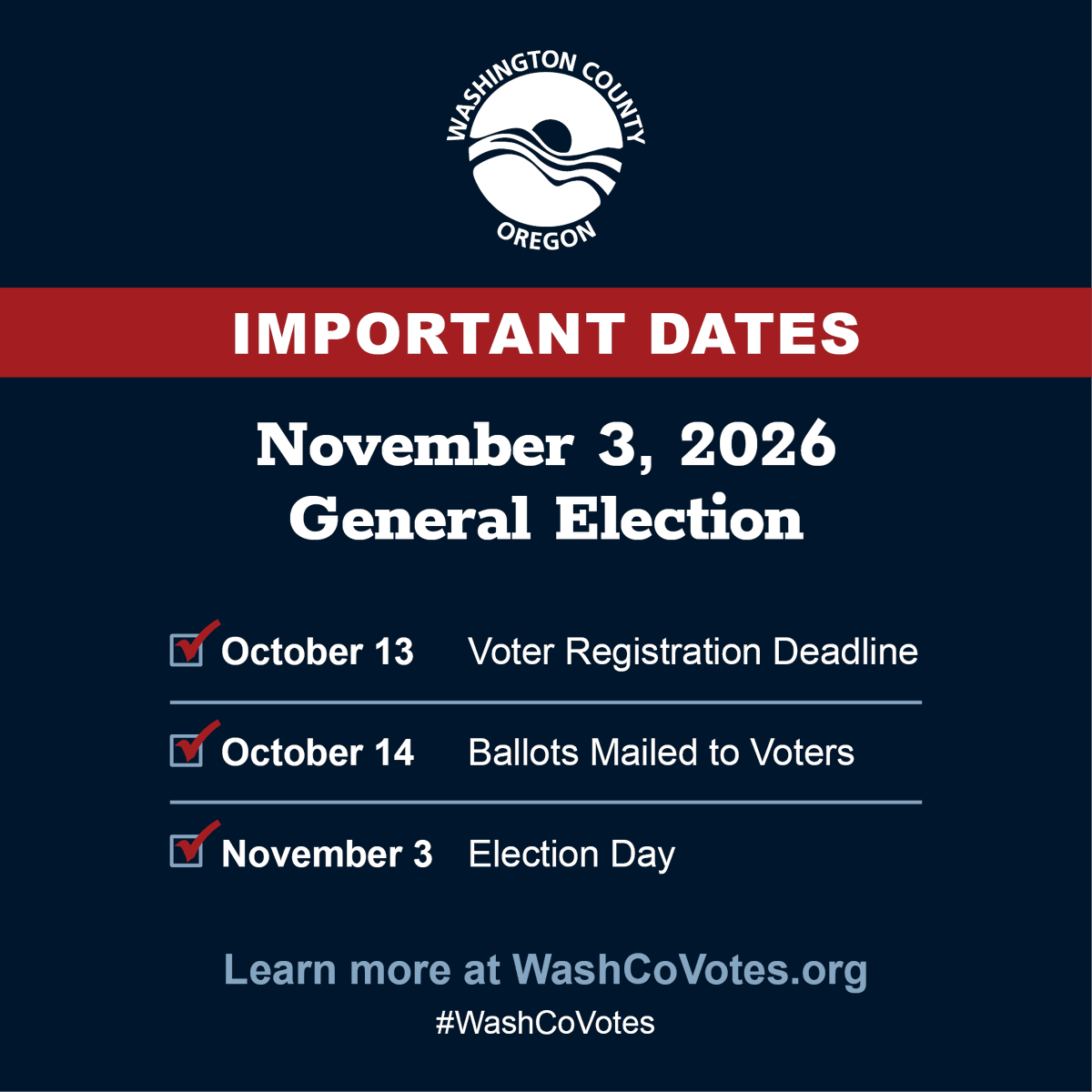 WashcoOregon's tweet photo. Next week is the voter registration deadline! Register to vote, check your voter status, or update your information online at https://t.co/Vzl8L1DFIi by Tuesday, October 13.

October 13 is also the party choice deadline for the upcoming election.
https://t.co/iZ1fBorgth https://t.co/V37AUZQEs8
