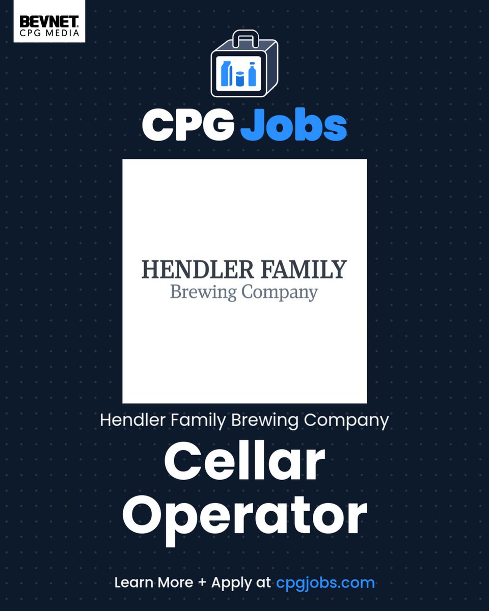 CpgJobs's tweet photo. Hendler Family Brewing Company is hiring a Cellar Operator in Framingham, MA. View the job and apply: https://t.co/fEhPy6xaOc https://t.co/HxO4BlDhqe