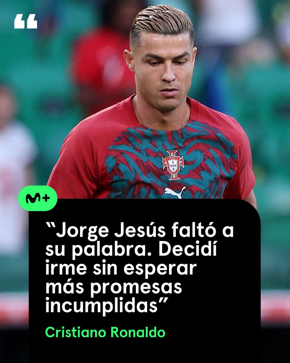 MPlusDeportes's tweet photo. 🇵🇹 𝐂𝐫𝐢𝐬𝐭𝐢𝐚𝐧𝐨 𝐑𝐨𝐧𝐚𝐥𝐝𝐨 rompe su silencio a través de un comunicado para expresar su versión sobre la polémica con Jorge Jesús.

Ha confirmado que 𝐍𝐎 se retira de la selección.

#LaCasaDelFútbol https://t.co/NIOnhT7gO3