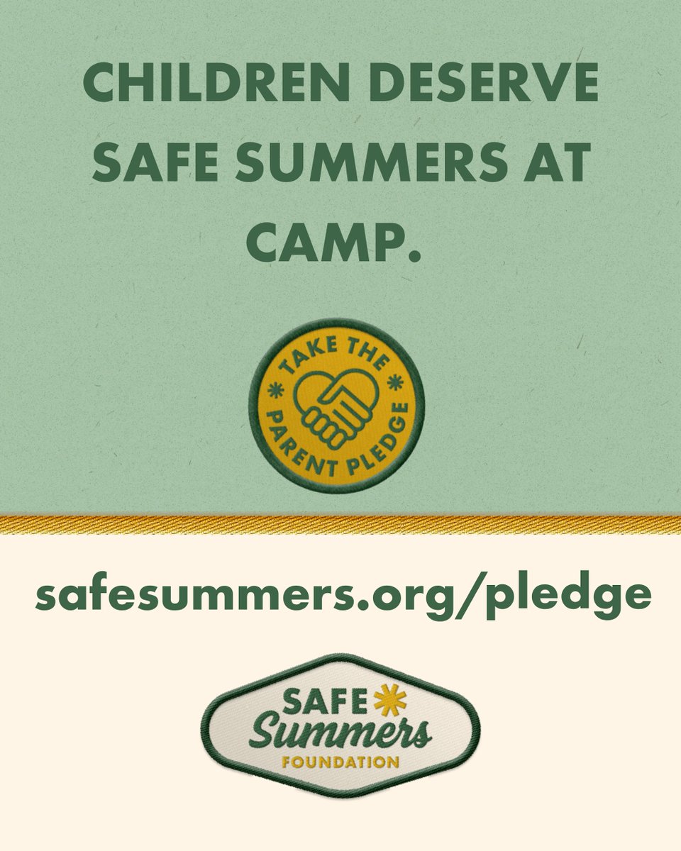 safe_summers's tweet photo. Together, we can ensure every child attending summer camp in America has a safe and fun experience. 

The Parent Pledge is a powerful way for guardians, community members, and advocates to demonstrate their commitment to fostering safe choices and open communication all summer long. When you sign the Parent Pledge, you join a collective group committed to a culture of safety that extends far beyond a single camp. You are joining a movement to strengthen nationwide camp safety, ensuring every child has a safe and fun experience. 

Sign the Parent Pledge today and join us to reach 27,000 parents in a nationwide movement committed to ensuring summer camps across the country are safe and fun for children. Sign the Parent Pledge at: https://t.co/dCnw1yvmcn.

#SafeSummers #ParentPledge