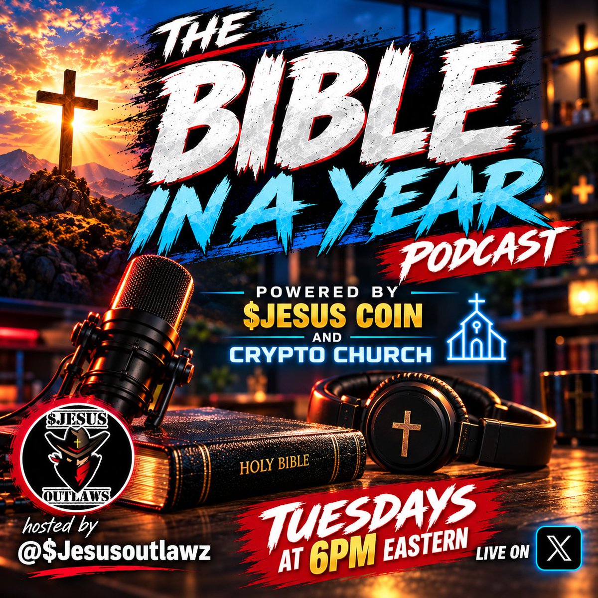 JESUSOUTLAWZ's tweet photo. 🚨 REMINDER: The Bible in a Year Podcast is BACK! 🙏📖

We kick things off TODAY at 6 PM Eastern with Day 1: The Beginning.

Join us as we start this journey together. Everyone is welcome, and we hope to see you there!

JESUS IS KING! 👑✝️ https://t.co/Duf852Ckx7
