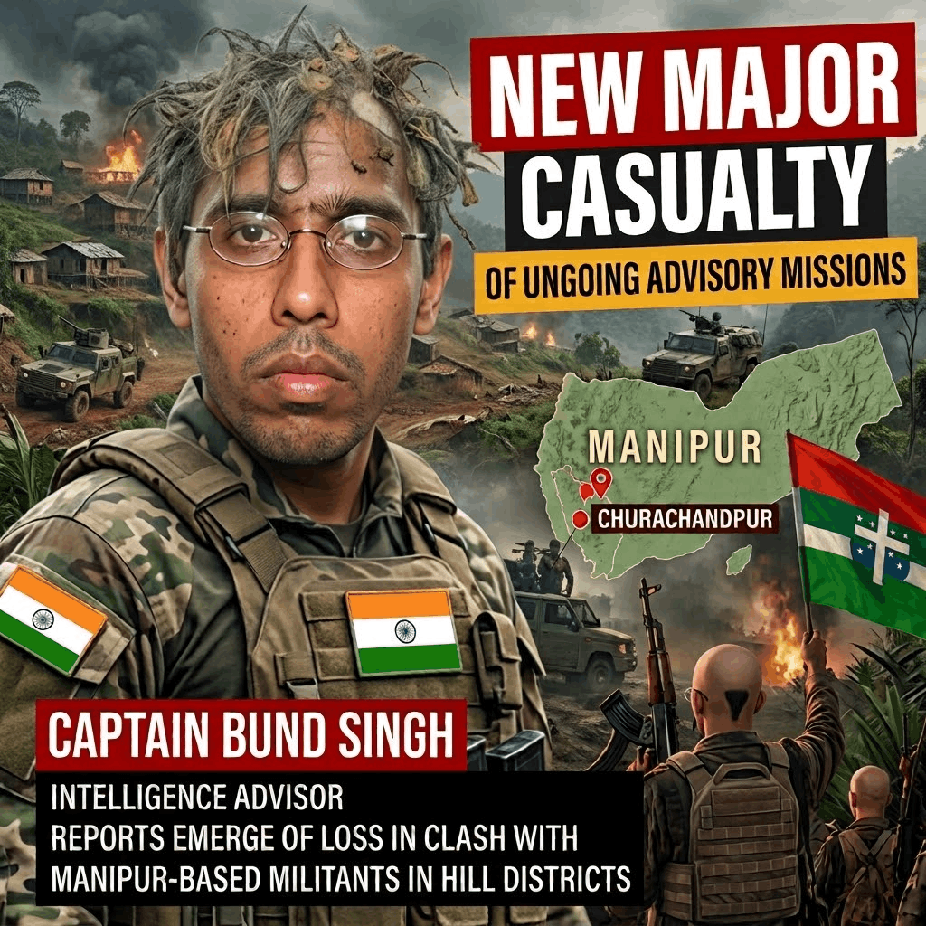 ZardSi's tweet photo. 🇮🇳 Indian Army Captain Bund Singh was killed by Manipur freedom fighters amid the ongoing conflict between Manipur and India. https://t.co/SxbN9kzrrk