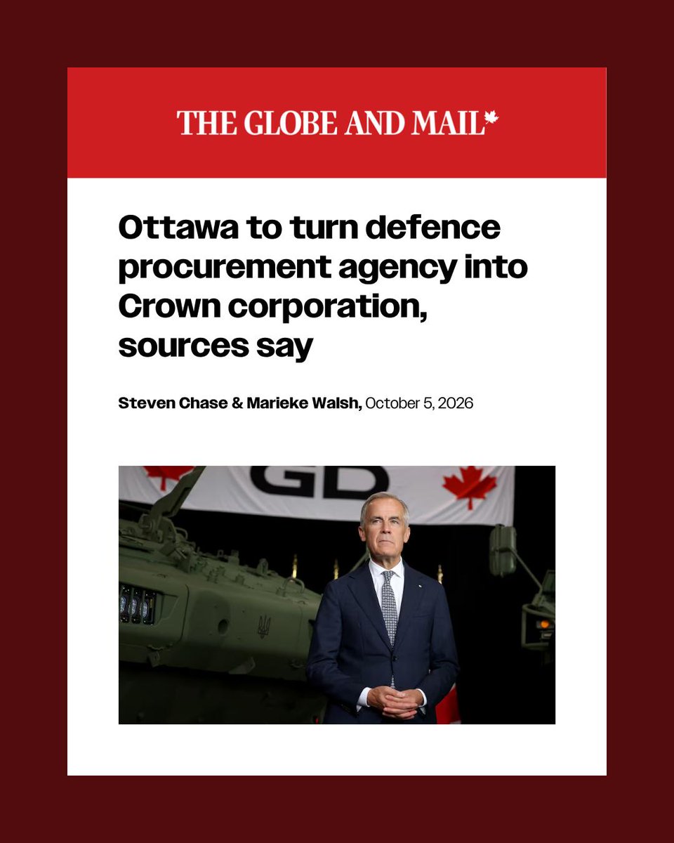 PierrePoilievre's tweet photo. Mark Carney's Liberals created a new defence bureaucracy a year ago to supposedly speed up procurement processes. 

That agency's head threatened to quit because nothing is getting done. So Carney is now creating yet another agency—this time a Crown corporation.

After 18 months of Mark Carney, it’s been all talk and no results.