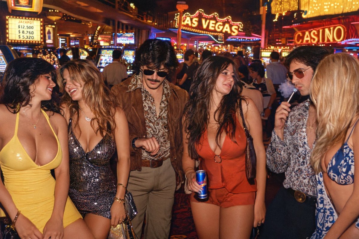 Natalie9yi's tweet photo. Eagle eyes only  Classic 1970s casino vibes. One thing in this picture is from the wrong era.  Take a closer look. Can you spot it? https://t.co/6SFgMoupJA