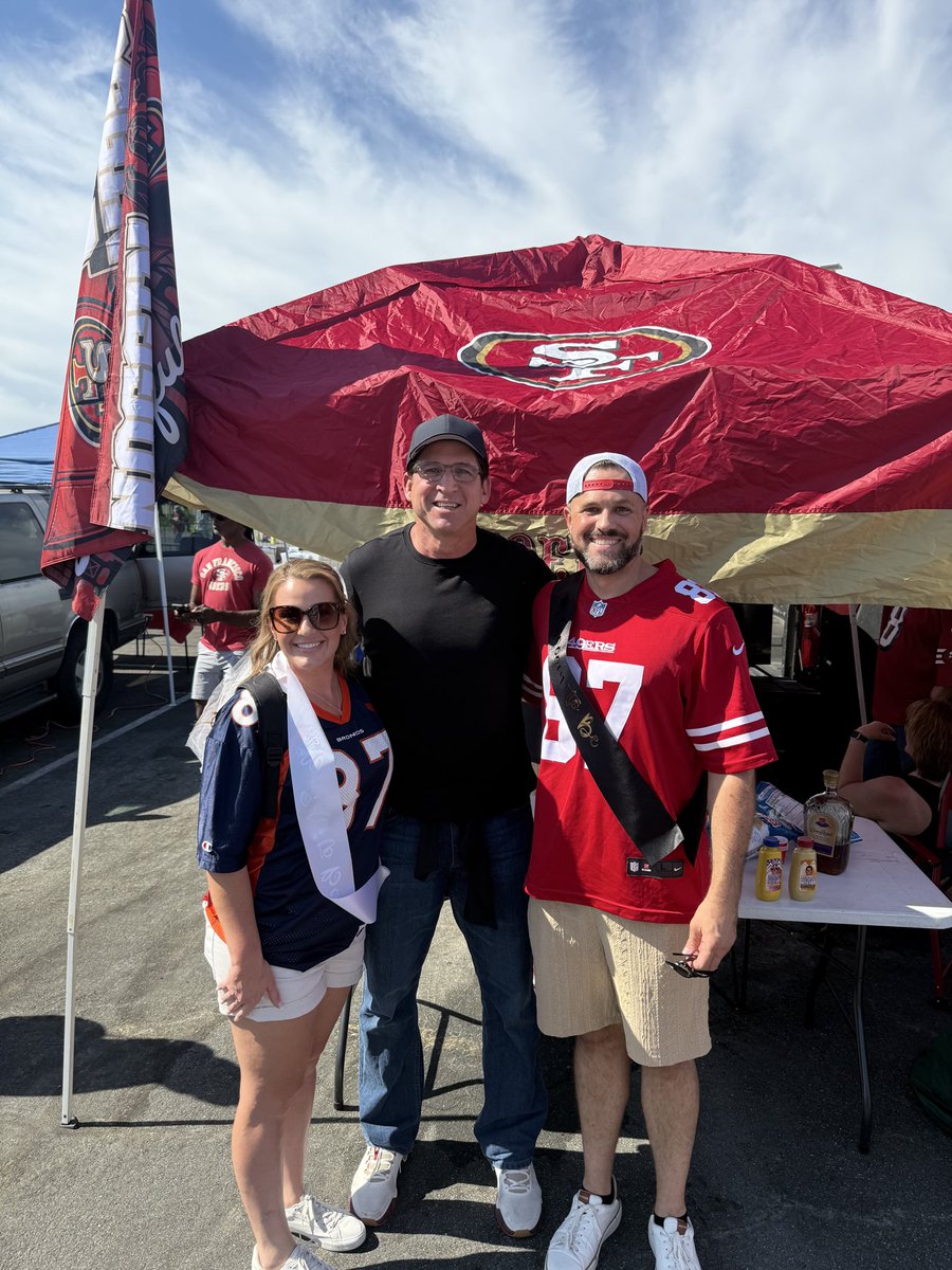 87ed's tweet photo. A LOT more McCaffrey 49ers jerseys than when I played here. 😂

Although we did find a few McCaffrey Broncos jerseys at the tailgate too.

The game before the game never disappoints.

Maybe we run this one back in February at SoFi? 👀🏈🏆 #Fttb #BroncosCountry https://t.co/2Q2vjnwcdH