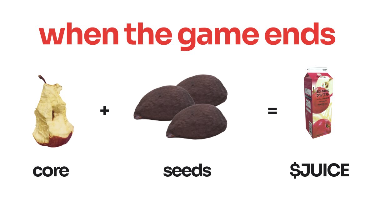biteparty_'s tweet photo. we want to let you in on a little secret…we've been engineering what happens next, when players eat the apple: you gain seeds. 

seeds → juice → containers. 
- 4 oz fills a juice box. 
- 32 oz fills a growler.

how much did you eat? check your seed count at https://t.co/nK1vbKPB0U 👀