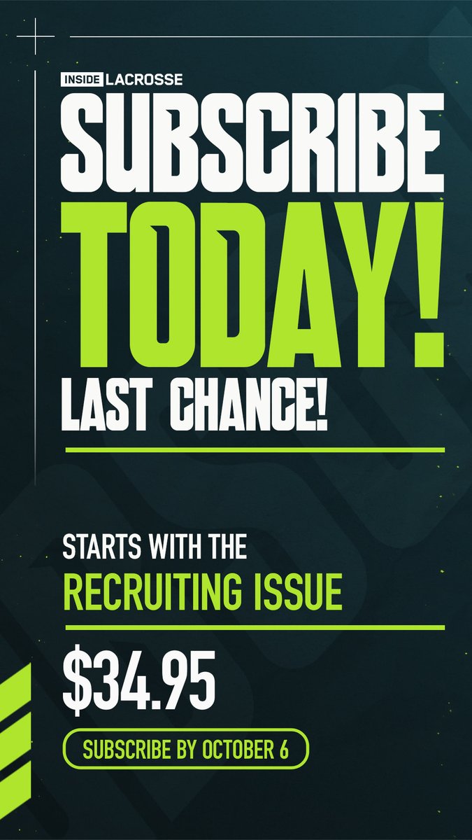 Inside_Lacrosse's tweet photo. Last chance to subscribe today to get the Recruiting Issue as your first magazine!! 🚨

One of the most coveted issues of the year, you’ll get deep dives on the top incoming freshmen plus the ‘27s and ‘28s. 👀⬇️

🔗: https://t.co/I4zyeYFPew https://t.co/fetm9q6LD0