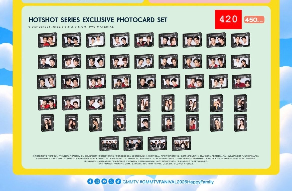 minemygl's tweet photo. รับหิ้ว มีคิว walk-in วันที่ 9 * ไม่ได้คูปอง *

⭐️ HOTSHOT PHOTOCARD SET : 420฿
⭐️ ว่างทุกเมม

📮ค่าส่ง 50 หรือ นัดรับ หน้างาน 9 , 10 , 11 /สยาม/สามย่าน

( มัดจำ 50% ได้ หิ้วไม่ได้คืนเงินทั้งหมด )
#GMMTVFANIVAL2026HappyFamily
#ตลาดนัดGMMTV ( photo set ) https://t.co/cWbu3ZW0Bp
