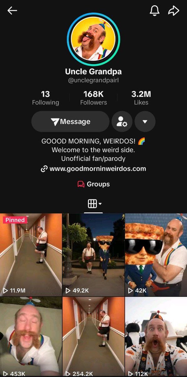 k1rallik's tweet photo. dead internet theory isn't a theory anymore.

this AI uncle has already made over $25,000 in just a couple of days.

165K+ followers. 3.2M likes. one clip with 11.8M views and 729K shares.

the formula:

→ a cartoon-inspired character you recognize instantly
→ short dances in everyday locations
→ the same face, outfit and weird personality
→ personal videos from $11, custom clips from $23 and merch from $26.99
→ a meme coin attached to the character

a fictional face. a real audience. real money.

and you're still just watching?

dropped his profile in the replies ↓
