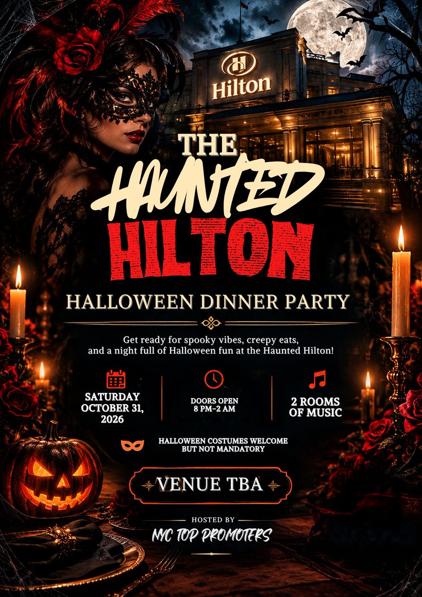 All4onegroupnyc's tweet photo. Haunted Hilton Halloween Dinner Party
https://t.co/MjkLMt0IkX https://t.co/aaHVp8FKYR