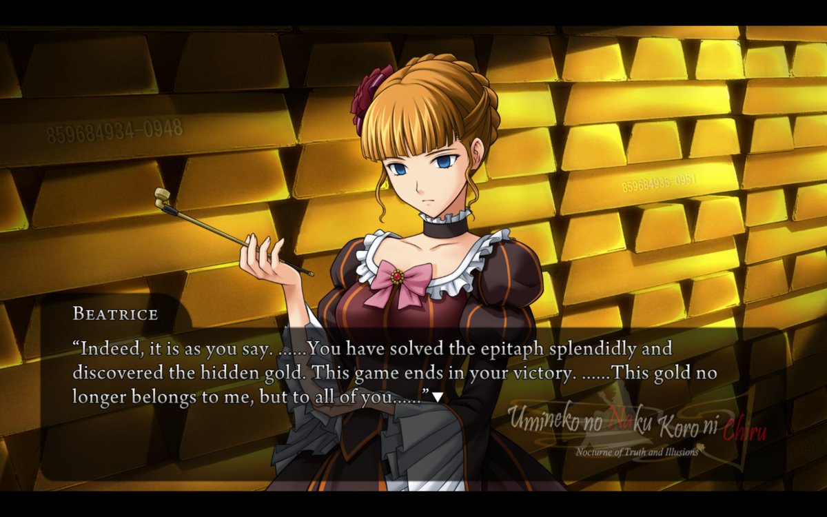 bernkastel281's tweet photo. Beato confessing with her deadpan expression and voice is so underrated about this scene, its eerie to see her like this, no embellishing the truth or her misery anymore and resigned💔
#Umiday26 https://t.co/po9y7g3ihB