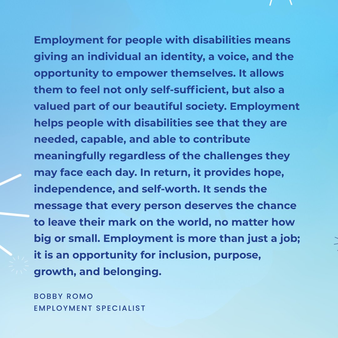 AbilityBeyond's tweet photo. 💙 #NDEAM Spotlight: Bobby Romo

Working with individuals with a primary substance use disorder, Bobby sees employment as a pathway to empowerment, purpose, and belonging.

#CelebratingValueAndTalent https://t.co/kXxz8jEm3f