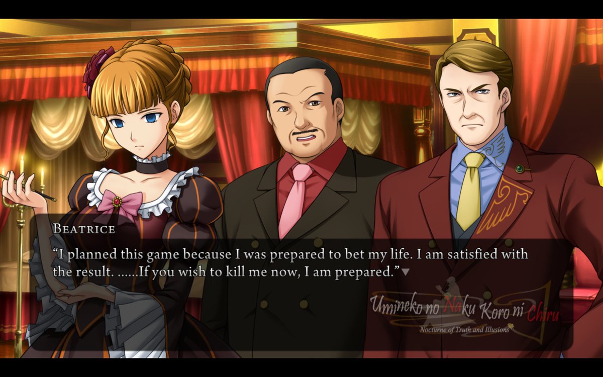 bernkastel281's tweet photo. Beato confessing with her deadpan expression and voice is so underrated about this scene, its eerie to see her like this, no embellishing the truth or her misery anymore and resigned💔
#Umiday26 https://t.co/po9y7g3ihB
