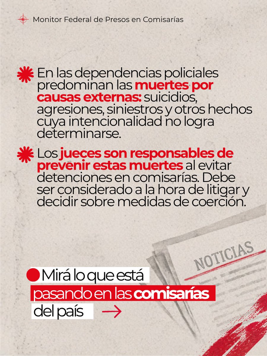 INECIP's tweet photo. 🔎 El nuevo Monitor analiza este fenómeno y los riesgos del alojamiento prolongado en comisarías, con datos de 11 provincias.

👉 𝗟𝗲𝗲́ 𝗲𝗹 𝗠𝗼𝗻𝗶𝘁𝗼𝗿 𝗰𝗼𝗺𝗽𝗹𝗲𝘁𝗼: https://t.co/h4S7AqjhyI https://t.co/2D6xc8iikj