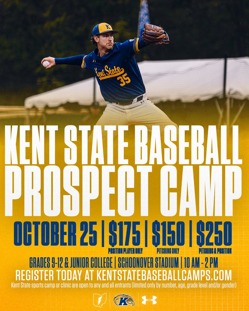 KentStBaseball's tweet photo. Spots are still available for the next Kent State Baseball Prospect Camp on October 25th!

Email Bobby Del Torto at rdeltor1@kent.edu for more information.

#GoFlashes ⚡| #BiteDown https://t.co/BCeKmklEsz