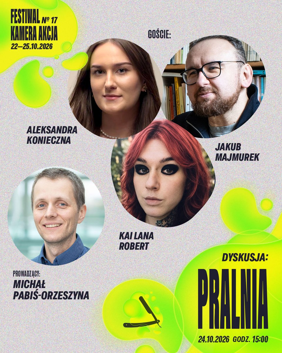 FestKameraAkcja's tweet photo. Jesteście gotowi na DYSKUSJE? To właśnie nimi żyje Festiwal Kamera Akcja!
PRALNIA to rozmowa o artwashingu i krytyczne spojrzenie na green filming. 
🗓️ Już 24.10, godz. 15:00, w Monopolis!
🎟️ Wstęp wolny - zapraszamy do rozmowy!
SAVE THE DATE! https://t.co/S1GPIwiMmB