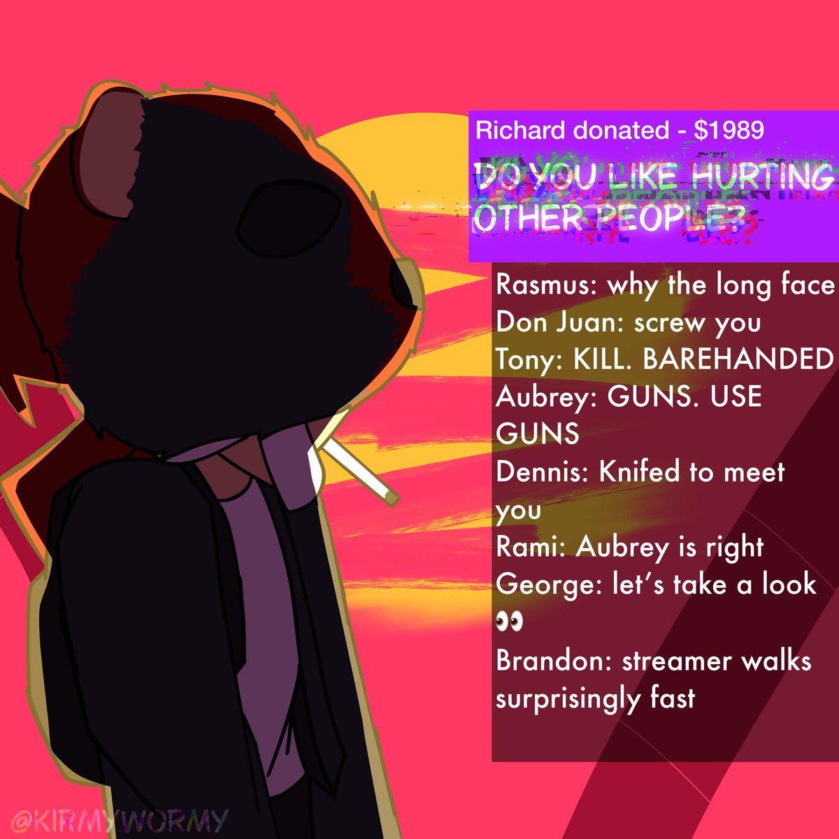 KirmyWormy's tweet photo. Hotline Miami was a cool game I think

#Levia_FA https://t.co/1gKzF3aGsA