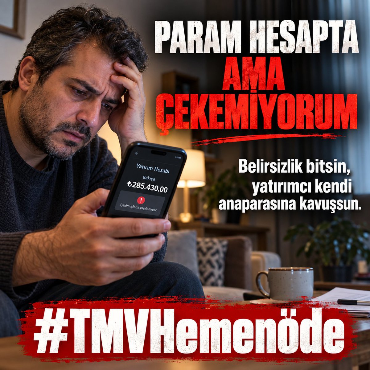 JohnGaltfzk1's tweet photo. Bir yatırımcının hesabında para görünmesine rağmen kullanamaması sıradan bir durum değildir. #TMVHemenöde https://t.co/ZHsqxYYUyx