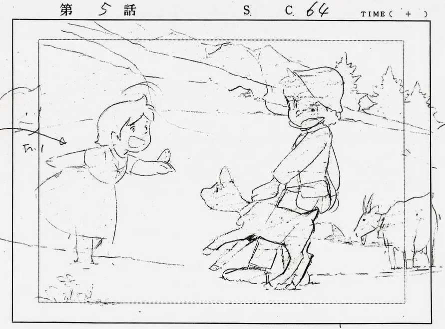 mantengorilla's tweet photo. 宮崎駿監督が描いた、『アルプスの少女ハイジ』のレイアウトです。 https://t.co/9NyVRMKNhg