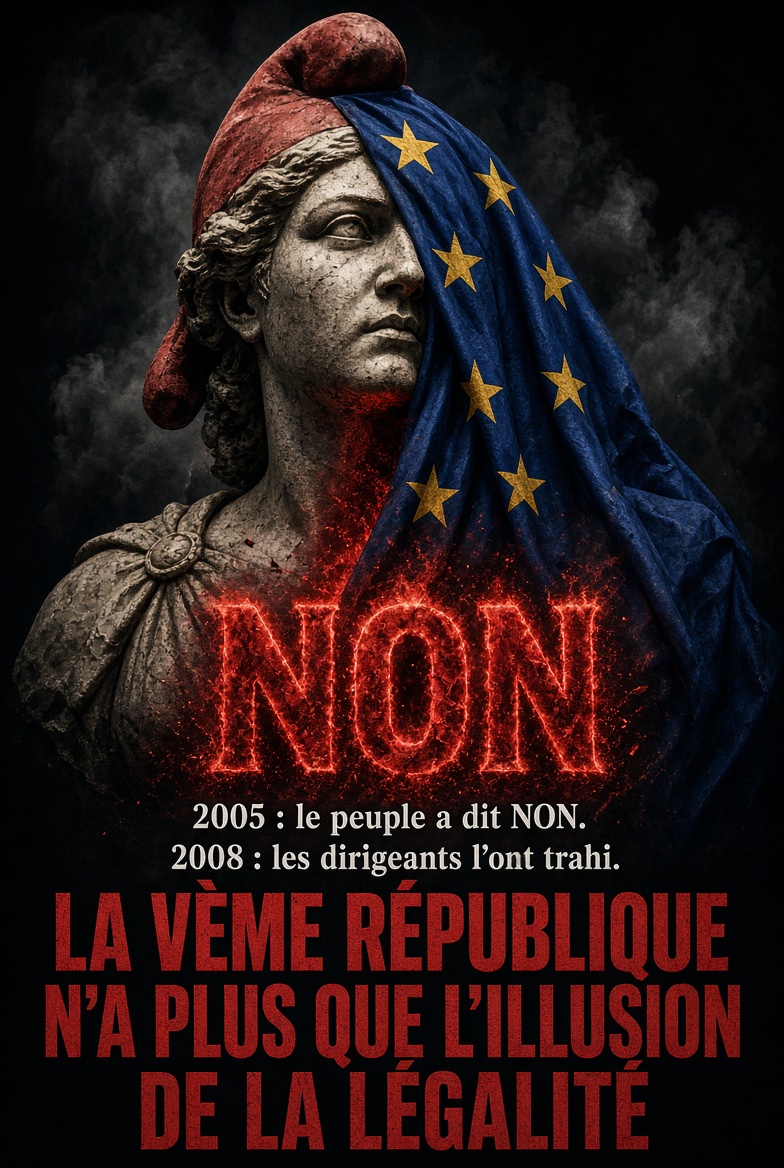 Col_Leclerc's tweet photo. Le peuple a été consulté par référendum sur son avenir européen. Après son refus, le gouvernement a usé de tous les artifices constitutionnels pour contourner et trahir notre volonté. Une telle démarche pose une question : que reste-t-il de la souveraineté populaire ? https://t.co/Wl01X6zhnk