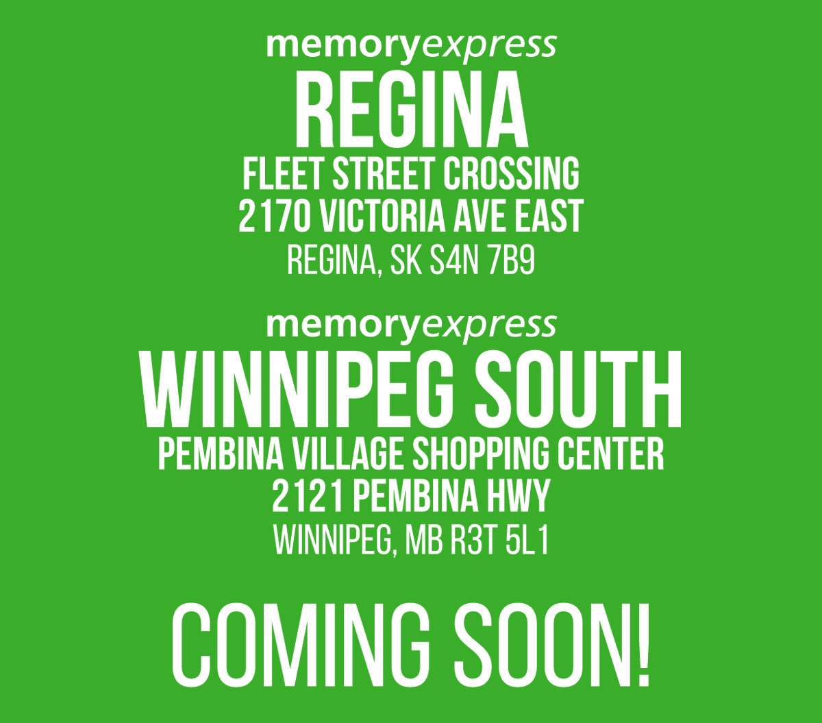 MemoryExpress's tweet photo. Exciting News! 

We are pleased to announce that our new Regina and Winnipeg South locations will be opening soon!

More to come! Watch our social media and website for more information in the coming months! 

#MERegina #MEWinnipegSouth #PembinaVillage #ComingSoon https://t.co/UTA9KTEfwn