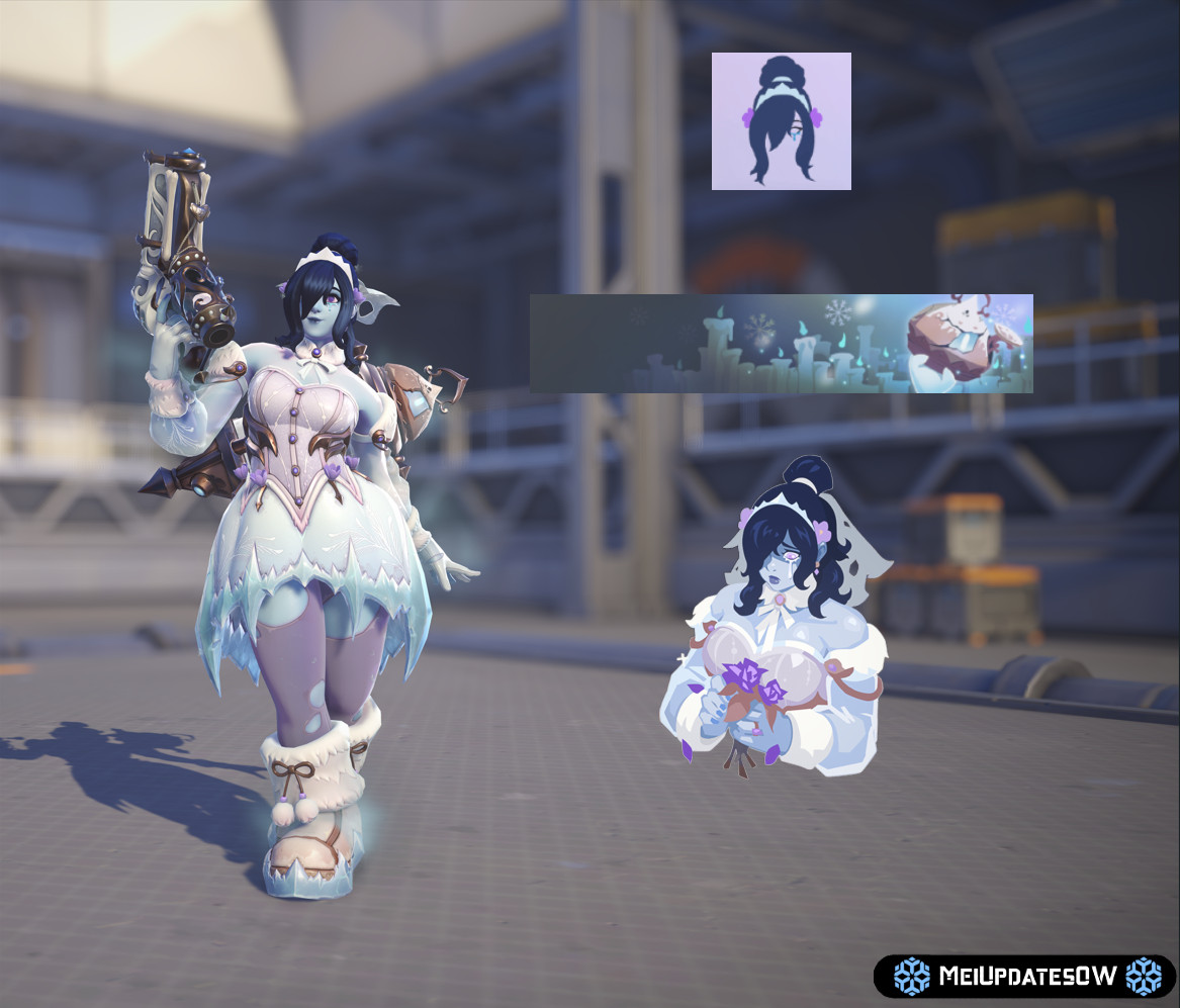 MeiUpdatesOW's tweet photo. 🎶Here comes the bride, dressed for the fright!🎶

Ghost Bride Mei is available NOW in the Season 5 battle pass! 

Her tier also includes a few ghoulish goodies themed around the skin such as a spray, a player icon, a namecard, and a new voiceline! 👻❄️

#owtwt #overwatch https://t.co/SVk73lGNqo