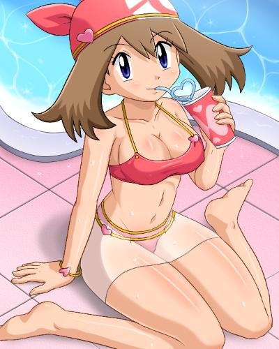 HarukaMayCry's tweet photo. A poolside day of bliss, laziness, and sodas? That's all May could ask for! https://t.co/Ok2vn6TLrm