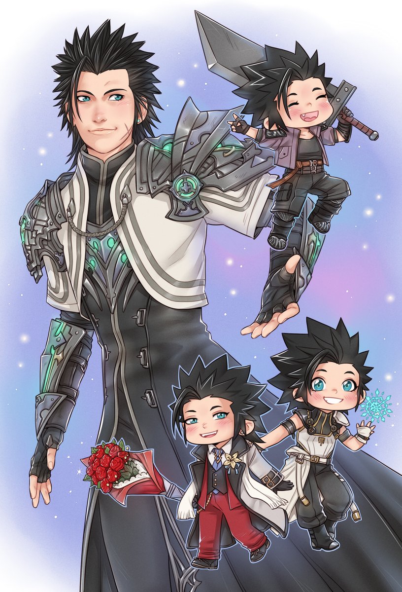 crylin6's tweet photo. all of Zack's outfits in Ever Crisis 💕✨ #FF7EC https://t.co/LNyp91fmoX