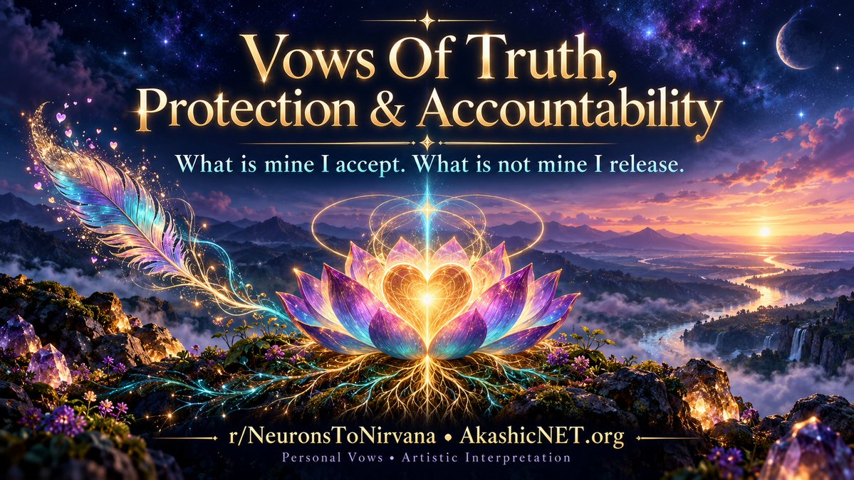 AkashicNET_org's tweet photo. 🪶 Vows of Truth, Protection &amp; Accountability

“What is mine I accept. What is not mine I release.”

Personal vows on truth, integrity and accountability, with Rapéh / Rapeh / Rapé / Hapé and ibogaine references.

https://t.co/ceLfMfvDyj https://t.co/G94vPOxuCP