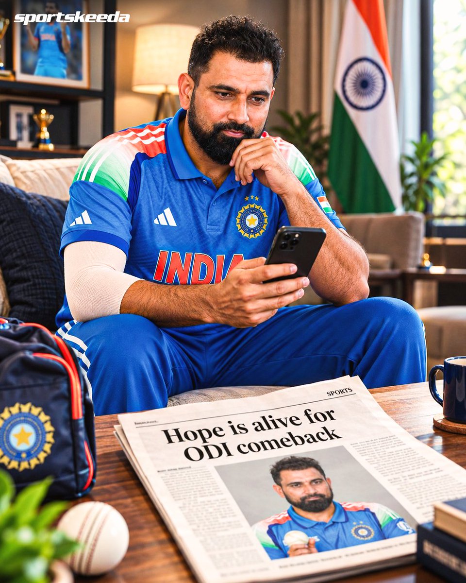 Sportskeeda's tweet photo. After Bhuvneshwar Kumar's T20I comeback, now it's time for Mohammed Shami to believe in an ODI comeback! 🇮🇳💙

The man of the ODI World Cup can hope to fly to Africa next year. 🤞🏆

#India #ODIs #SKC #Sportskeeda https://t.co/BhacS2fNnm