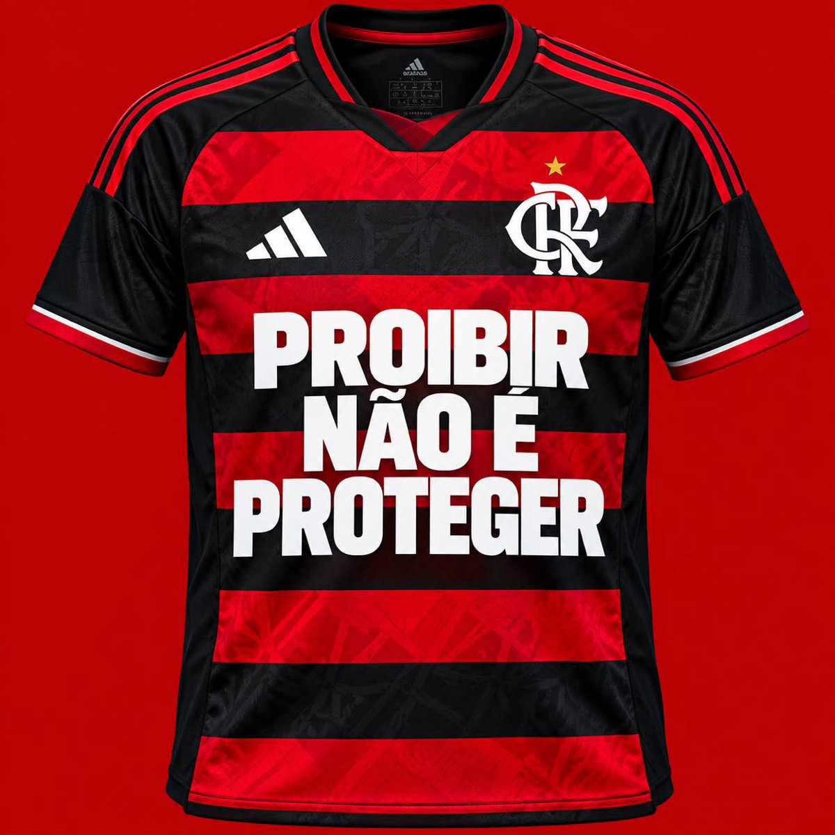 simpraisa's tweet photo. Segundo o influencer Lucas Jornal, o Flamengo vai usar a seguinte frase na camisa no duelo contra o Santos em protesto a MP das bets: 

“Proibir não é proteger” 

📸 Lucas Jornal https://t.co/xo0uAbKzEG