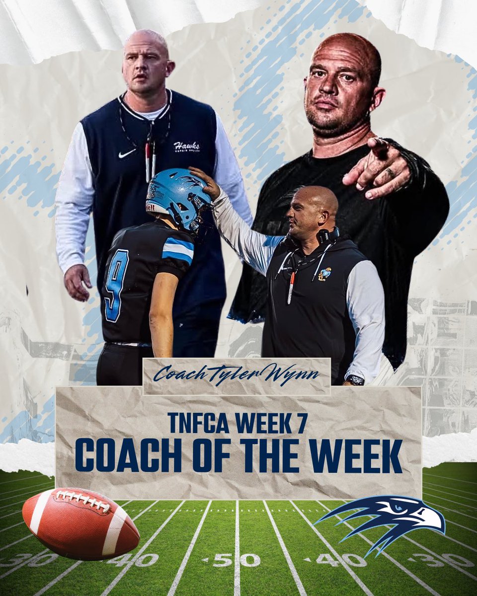 HVAAthletics's tweet photo. Congratulations to Coach Wynn on earning TnFCA Week 7 Coach of the Week! 

We are so proud of you and thankful for all of the hard work, time, and effort that you put into the football program! https://t.co/1Y7A9mnrRD
