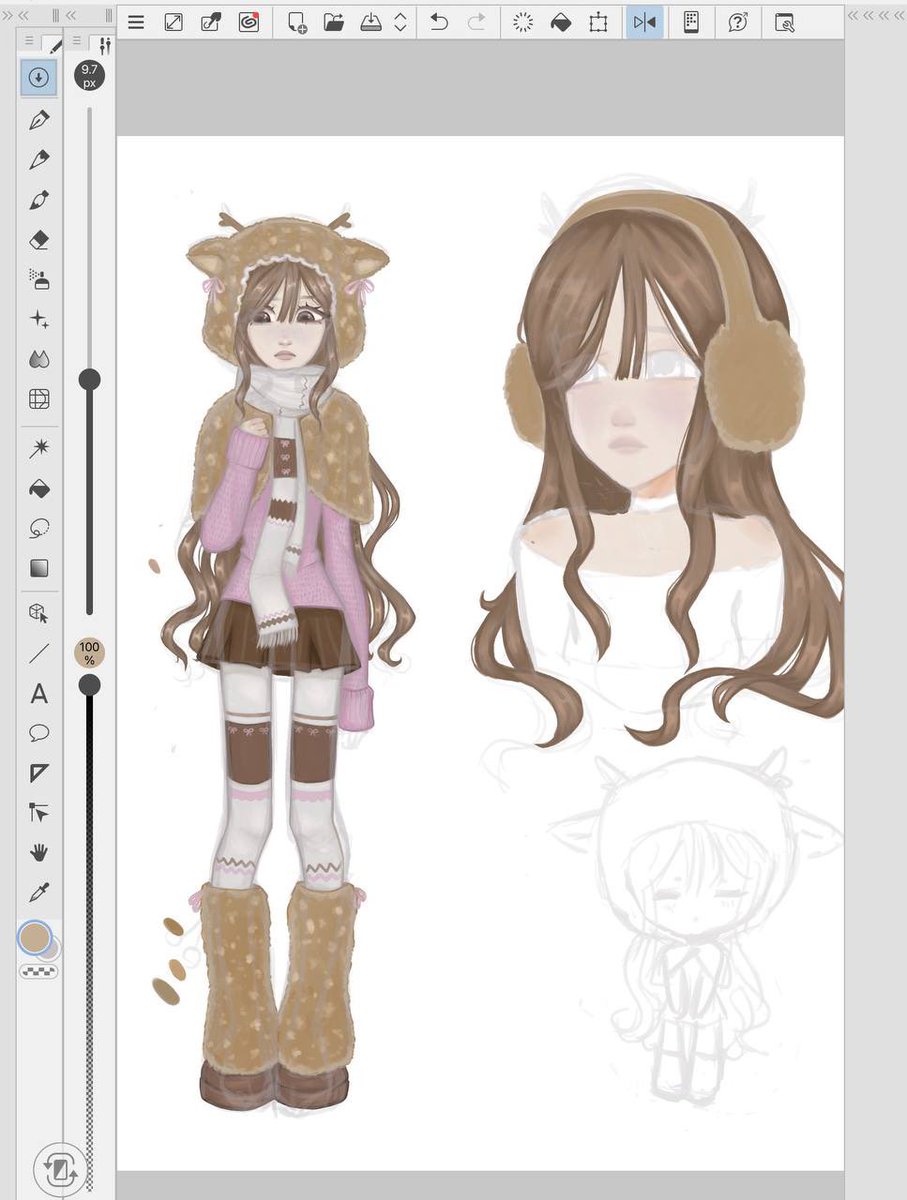 shperart's tweet photo. looking to artmoots 🥺🤎 
[wip] 
#wip #artmootsㅤ #mutual #digitart https://t.co/SS86XilcnZ