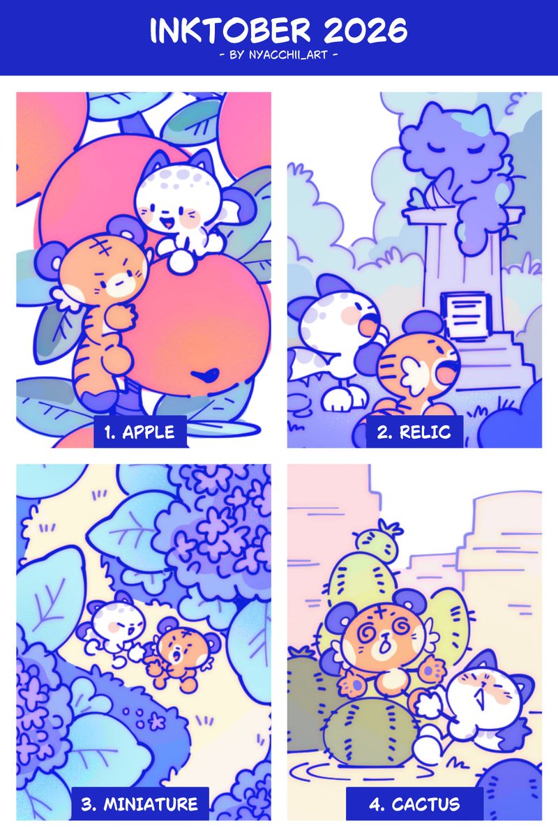 nyacchii_art's tweet photo. As every year! I am joining the inktober with my little babies, Mango and Mochi!
This time, the challenge is not care a lot about mistakes and draw as fast as possible.
#inktober2026 https://t.co/1ETfHSybZk