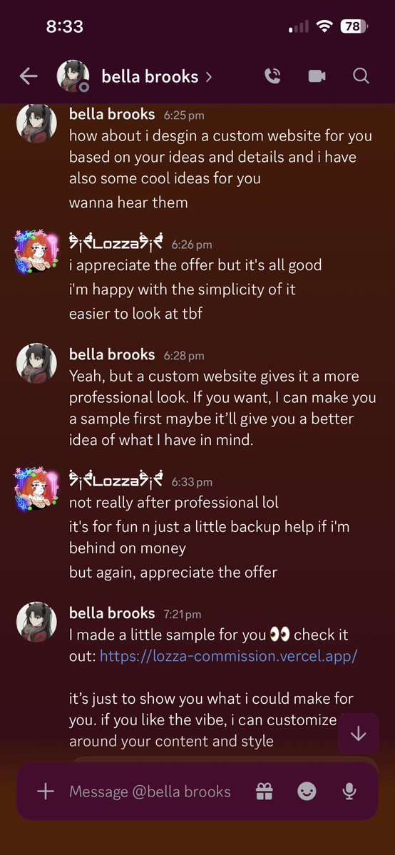 octolozzax_x's tweet photo. i don't usually post on here but i just wanted to say, do not trust this person! she has took my art from my comm card and put it all on a website called Vercel. which is an ai powered. i have told her to take it down multiple times to which she's blocked me on discord! https://t.co/1ivzqoZqFf