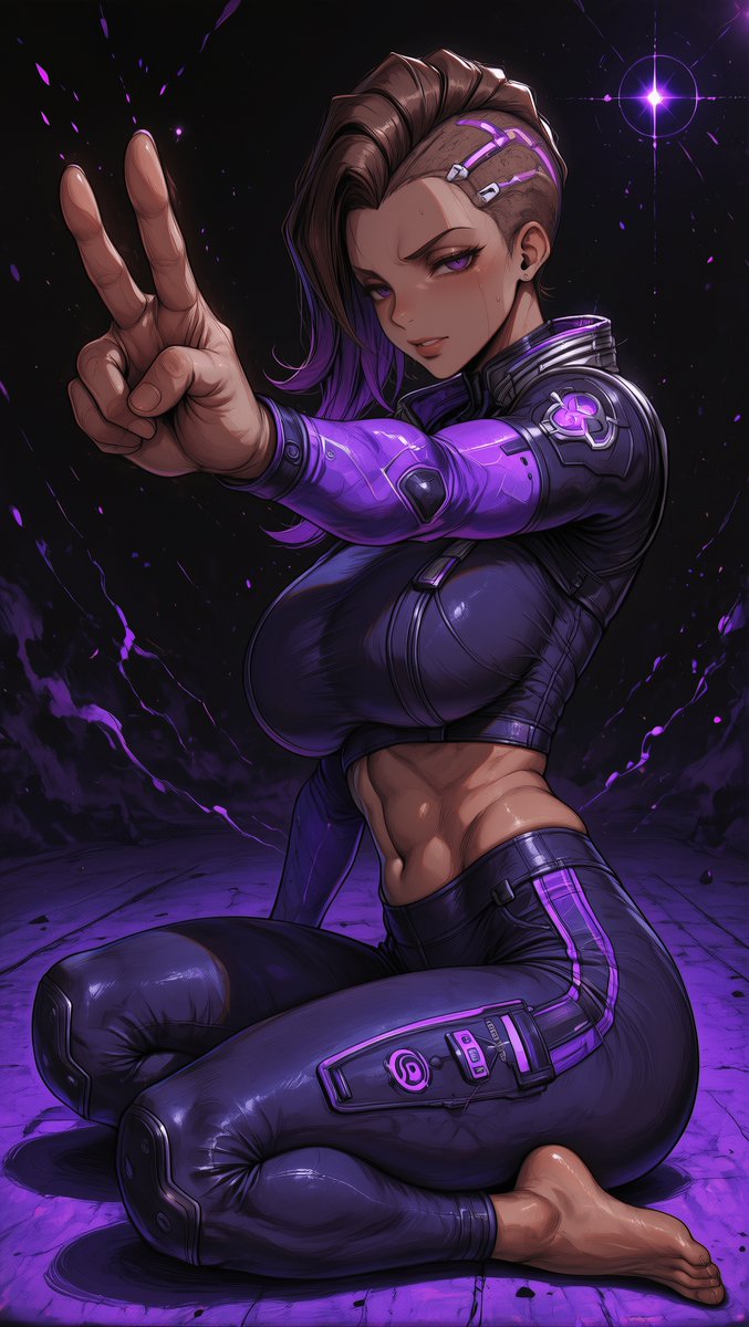 xLunaLush's tweet photo. I'm waiting for your next move 💜

art by @xlunalush
source medium: Overwatch | Sombra ✨
[cybernetic techwear, neon glow, purple aesthetics]
#Overwatch #Sombra #aiart #anime #waifu https://t.co/snKAaaQgFS