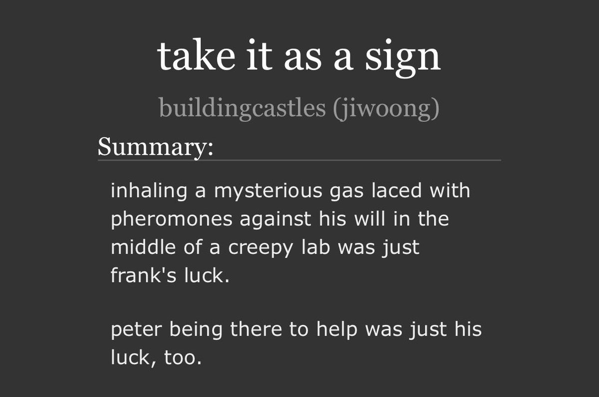 buildngcastles's tweet photo. #peterfrank #spiderskull #spidercastle

take it as a sign - one shot, 11k words, explicit

🔗 https://t.co/i8di5g9JK8

warnings: sex pollen, dub-con (as per usual with sex pollen), canon compliant, bnd spoilers https://t.co/pAT7fqjhHV