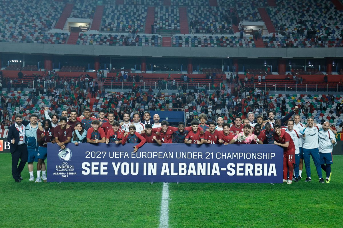 selecaoportugal's tweet photo. Vemo-nos no 𝙀𝙐𝙍𝙊 𝟮𝟬𝟮𝟳! 👋 #U21EURO https://t.co/kM9lJ9OP01