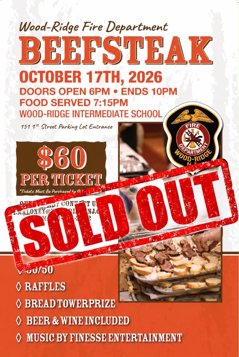WRFire's tweet photo. The beefsteak is SOLD OUT! Thank you for your continuous and generous support. #woodridge #fire https://t.co/IaPiamGk5K