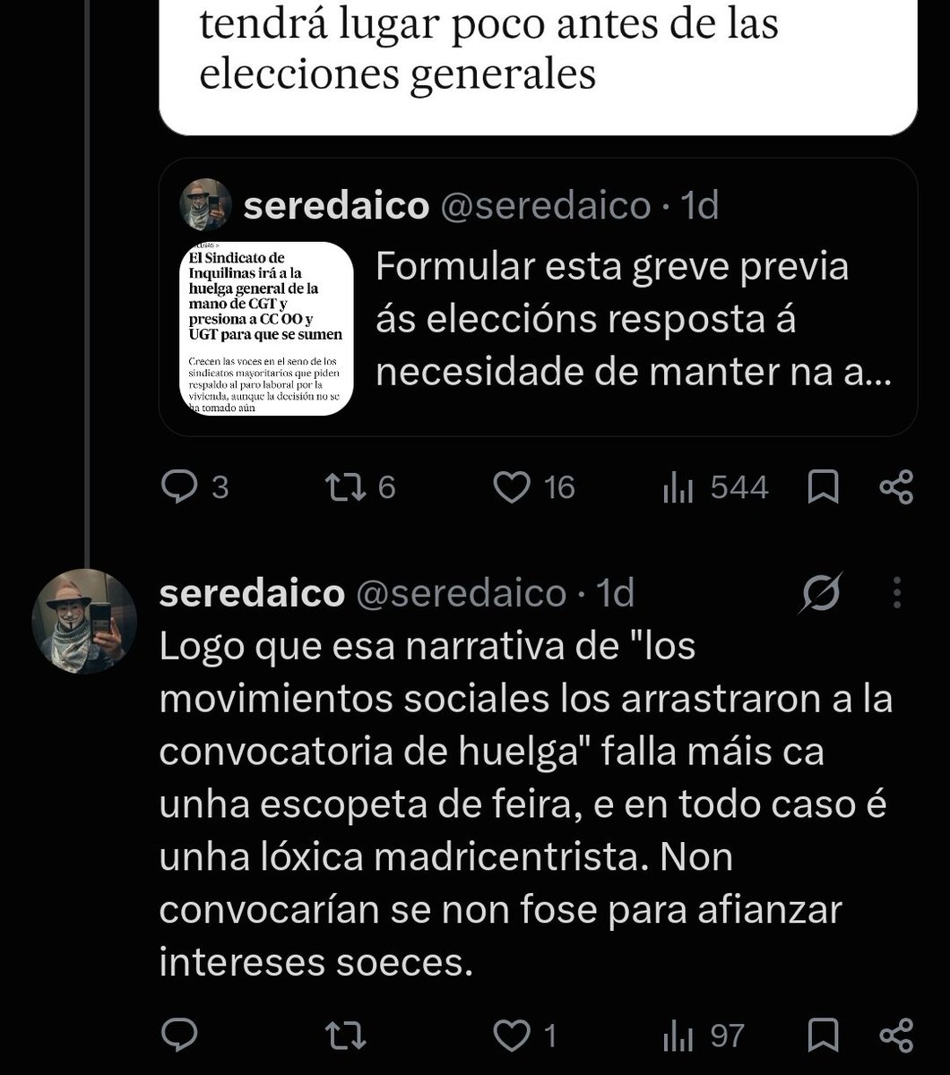 revirolo's tweet photo. Imos ver moito chío borrado e volantazos discursivos en tempo récord tras do anuncio de que a CIG secunda a folga xeral (de Madrid? do PSOE?). É o de menos. Só están enfadados pola noticia a patronal, os rentistas e algún liberado badulaque. https://t.co/XBkUg7pcZQ