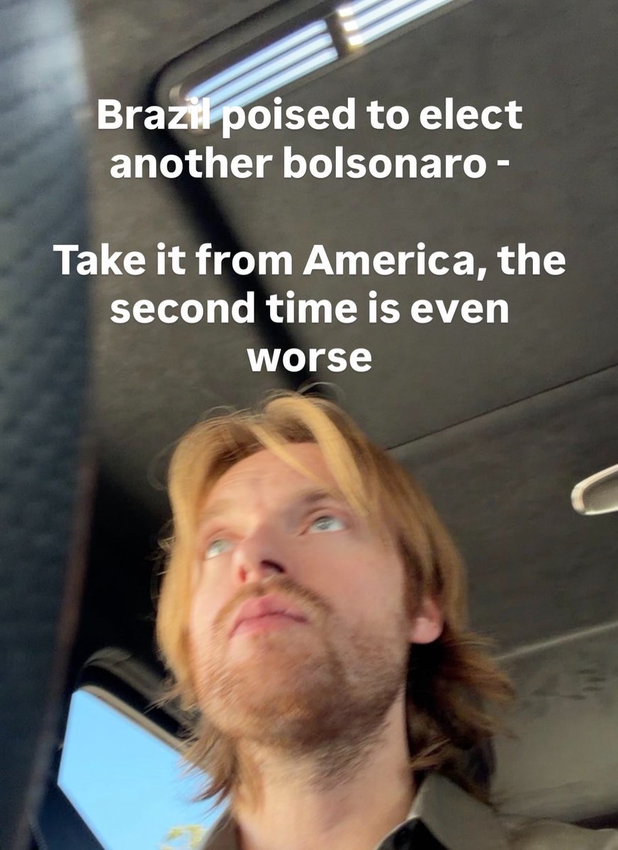 InfoBillieBR's tweet photo. 🚨 MEU DEUS! Após ver nossa publicação no Instagram, Finneas, irmão de Billie Eilish, se pronuncia sobre as eleições no Brasil.

“Brasil prestes a eleger outro Bolsonaro — acreditem nos americanos: da segunda vez é ainda pior.” https://t.co/Vr3C8ff7sG