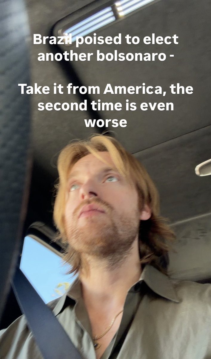 FinneasAccessBR's tweet photo. 🚨🇧🇷 FINNEAS via Insta Stories sobre as eleições no Brasil:

“Brasil pronto para eleger outro bolsonaro -
Pegue os Estados Unidos de exemplo, a segunda vez é ainda pior” https://t.co/qo0XzsfS1J