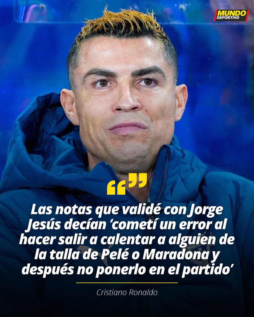 mundodeportivo's tweet photo. 👀 Ojo a este punto de la carta de Cristiano Ronaldo

✍️ "Se redactó un breve documento que yo mismo validé y que, con mi conocimiento, fue entregado al seleccionador, tal y como él había solicitado"
▪️ Uno de los puntos que debía decir Jorge Jesús: "Cometí un error al hacer salir a calentar a alguien de la talla de Pelé o Maradona y después no ponerlo en el partido. Si fuera hoy, no lo haría"