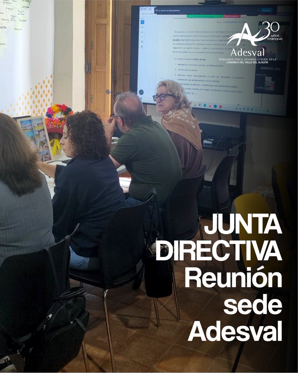 adesval_org's tweet photo. Ayer tuvo lugar una reunión de Junta Directiva de #Adesval. Entre otros puntos se informó sobre la situación de las tres convocatorias de ADESVAL, se propuso para aprobación y modificación expedientes propios y se informó sobre la incorporación de nuevos socios https://t.co/y6nq8foc6z